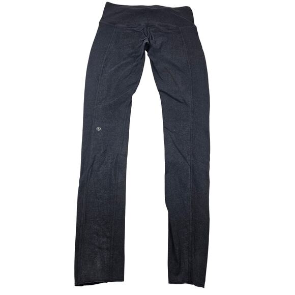Lululemon sz 6 dark grey ribbed knit leggings full ankle lounge performance - Picture 2 of 8